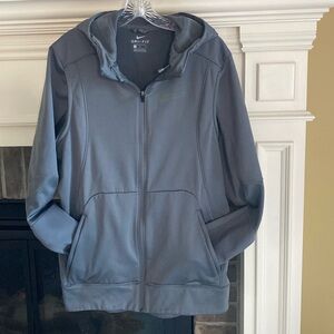 Men Nike Dri-Fit Hooded Jacket w/ Fleeced Lining in Size L. Excellent Condition